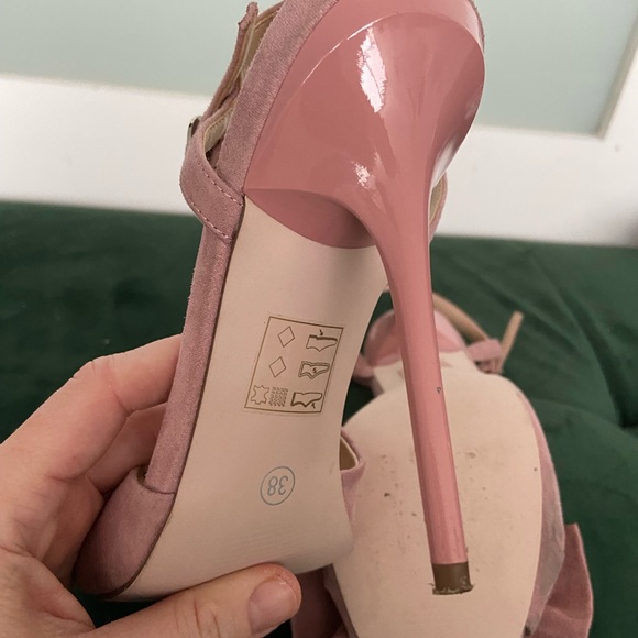Pink suede Office London Scarlett bow heels - Picture 7 of 9